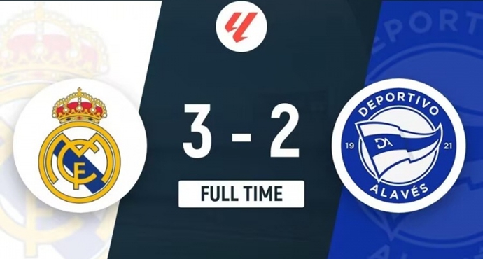 ลาลีกา - เรอัล มาดริด เอาชนะ อลาเบส 3-2 คว้าชัยชนะ 4 นัดติดต่อกัน